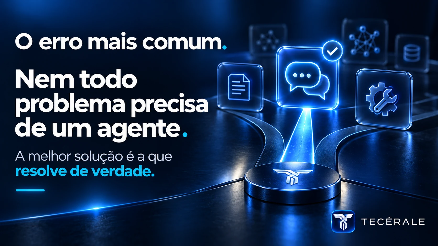Ilustração sobre escolher a solução de IA adequada sem adicionar complexidade desnecessária.