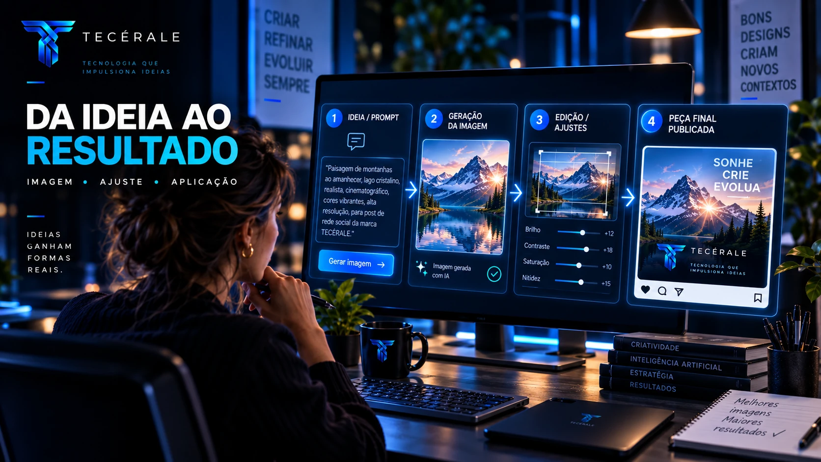 Fluxo de criação de imagens com Inteligência Artificial para uso profissional